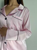 Піжама шовкова жіноча BO.Brand, сорочка та штани, світло-рожевий - Зображення 6