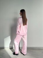 Піжама шовкова жіноча BO.Brand, сорочка та штани, світло-рожевий - Зображення 2