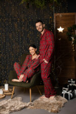 Сімейні піжами BO.Brand червоні у клітинку (чоловіча та жіноча піжами, котон) - Зображення 21