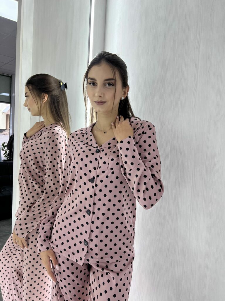 Жіноча піжама BO.Brand 2 в 1, сорочка та штани, шовк, колір мокко