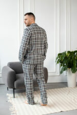 Чоловіча котонова піжама BO.Brand, колір сірий - Зображення 2