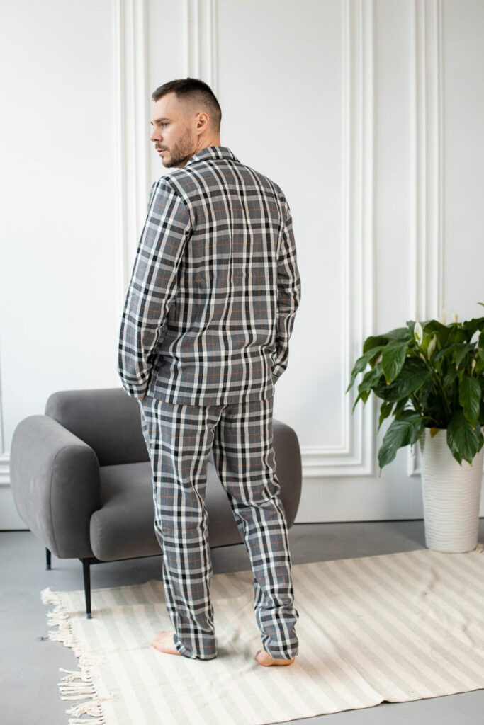 Чоловіча котонова піжама BO.Brand, колір сірий зображення 2