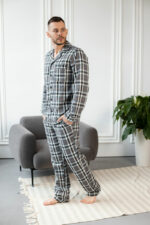 Чоловіча котонова піжама BO.Brand, колір сірий