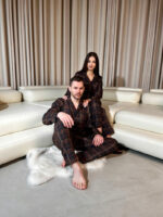 Парні піжами BO.Brand котонові, сорочка та штани з кишенями, колір коричневий - Зображення 7