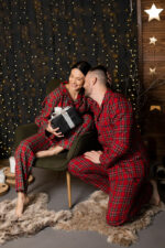 Сімейні піжами BO.Brand червоні у клітинку (чоловіча та жіноча піжами, котон) - Зображення 17