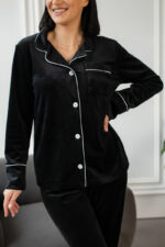 Піжама жіноча BO.Brand двійка велюрова, чорна - Зображення 21