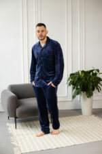 Чоловіча велюрова піжама BO.Brand синій колір - Зображення 13