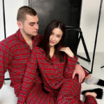 Парні піжами BO.Brand, комплект сорочки та штани у червону клітинку