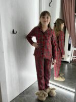 Дитяча піжама BO.Brand котонова, у червону клітинку - Зображення 9