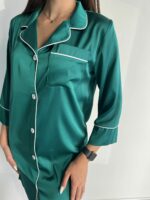 Шовкова жіноча піжама BO.Brand для дому, колір зелений - Зображення 8