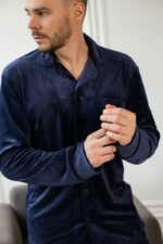 Чоловіча велюрова піжама BO.Brand синій колір - Зображення 16