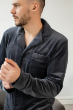 Тепла чоловіча велюрова піжама BO.Brand, колір графіт - Зображення 3