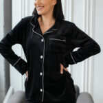 Піжама жіноча BO.Brand двійка велюрова, чорна