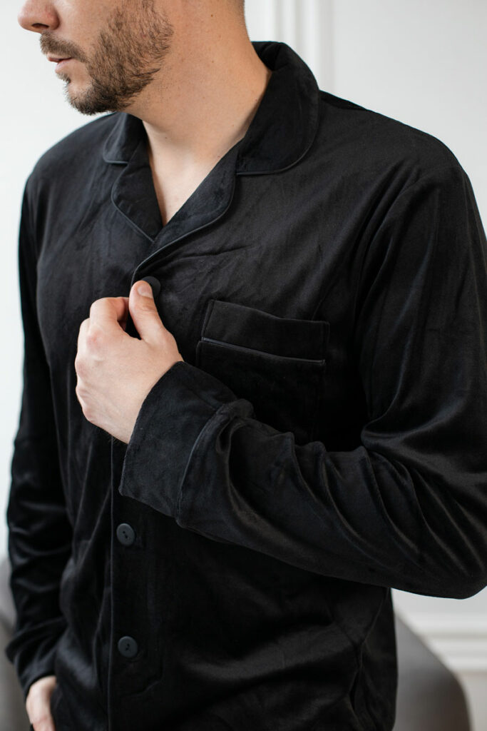 Чоловіча велюрова піжама BO.Brand чорний колір зображення 2