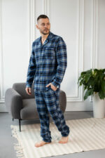 Чоловіча піжама BO.Brand в клітинку, колір синій - Зображення 7