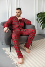 Чоловіча котонова піжама BO.Brand, колір червоний - Зображення 5