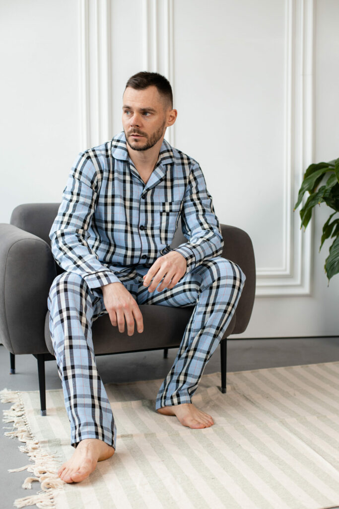 Чоловіча котонова піжама BO.Brand, колір блакитний