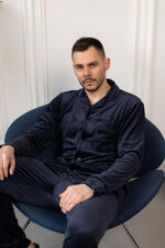 Чоловіча велюрова піжама BO.Brand синій колір - Зображення 3