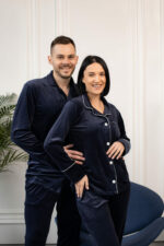 Парні піжами BO.Brand, сорочка та штани з кишенями, колір синій - Зображення 4