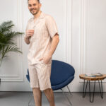 Чоловіча лляна піжама BO.Brand у бежевому кольорі