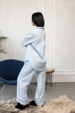 Жіноча сорочка та штани BO.Brand, піжама у блакитну смужку зображення 8