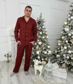 Чоловіча котонова піжама BO.Brand, колір червоний - Зображення 6