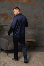 Піжама чоловіча шовкова BO.Brand синій колір - Зображення 4