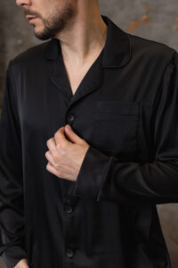 Чоловіча піжама з турецького шовку чорний колір