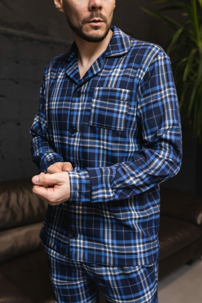 Чоловіча піжама BO.Brand в клітинку, колір синій зображення 2
