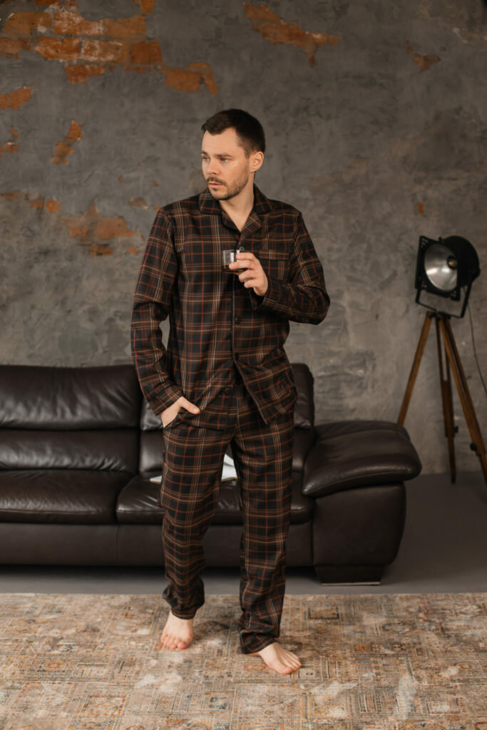 Чоловіча піжама для дому BO.Brand, котон, коричневий зображення 2