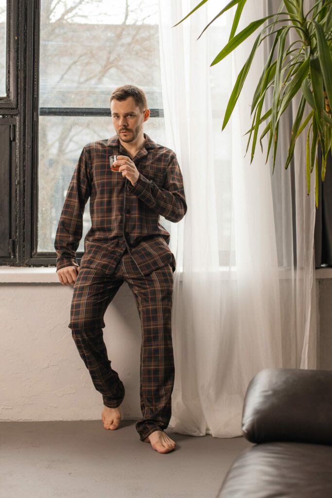 Чоловіча піжама для дому BO.Brand, котон, коричневий