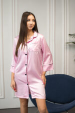 Жіноча шовкова піжама BO.Brand для дому, колір рожевий - Зображення 2