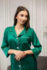 Шовкова жіноча піжама BO.Brand для дому, колір зелений - Зображення 9
