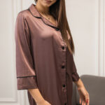 Жіноча шовкова піжама BO.Brand для дому, колір шоколад