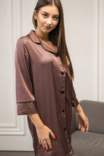 Жіноча шовкова піжама BO.Brand для дому, колір шоколад