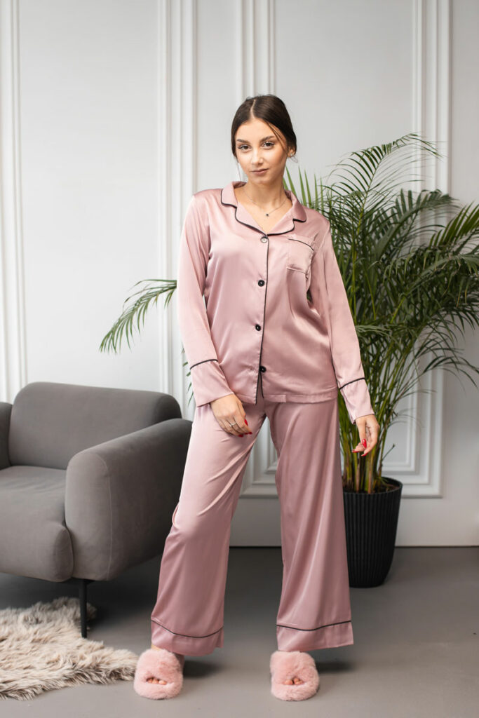 Жіноча піжама BO.Brand сорочка та штани, колір шоколад зображення 8