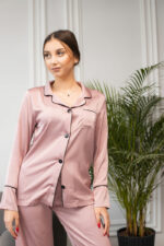 Жіноча піжама BO.Brand сорочка та штани, колір шоколад - Зображення 9