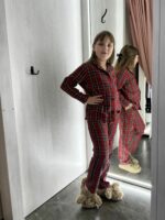 Дитяча піжама BO.Brand котонова, у червону клітинку - Зображення 17