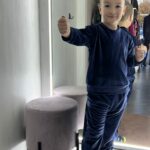 Дитяча піжама BO.Brand светр зі штанами, велюр, колір синій