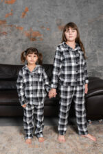 Парні піжами BO.Brand фланель в сірому кольорі - Зображення 3