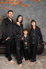 Дитяча шовкова піжама BO.Brand чорний колір - Зображення 4