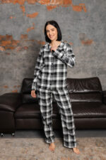 Парні піжами BO.Brand фланель в сірому кольорі - Зображення 8