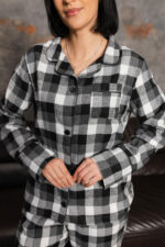 Парні піжами BO.Brand фланель в сірому кольорі - Зображення 9