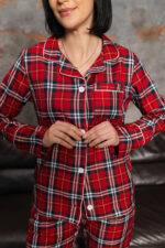 Дитяча піжама BO.Brand сорочка та штани у червону клітинку - Зображення 7