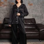 Жіноча шовкова піжама BoBrand в чорному кольорі