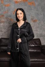 Жіноча шовкова піжама BoBrand в чорному кольорі зображення 4