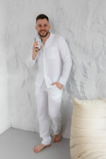 Чоловіча муслінова піжама BO.Brand білий колір