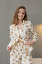 Жіноча піжама BO.Brand муслінова з ведмедиками - Зображення 4