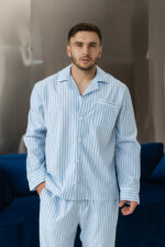 Чоловіча піжама BO.Brand в блакитну смужку - Зображення 5