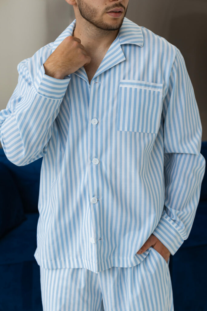 Чоловіча бавовняна піжама BO.Brand блакитного кольору зображення 2